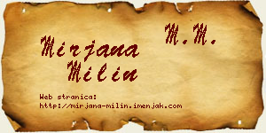 Mirjana Milin vizit kartica